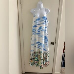Rachel Zoe White and Blue Italian Summer Dress New